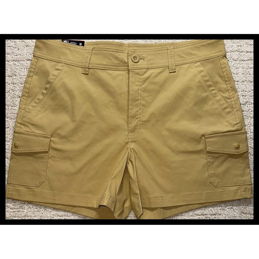 Eddie Bauer Cargo Pocket Short Womens 14 Tan Outdoor Hiking Stretch Casual